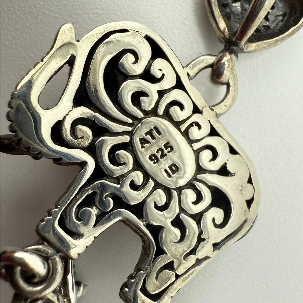 Annika Witt Bali Sterling Silver Good Luck Elephant Necklace - Picture 9 of 13